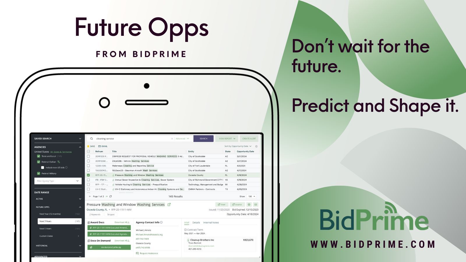 Unlocking Tomorrow's Success: How BidPrime's Future Opps Transforms Businesses with Proactive Contract Intelligence and Strategic Outreach