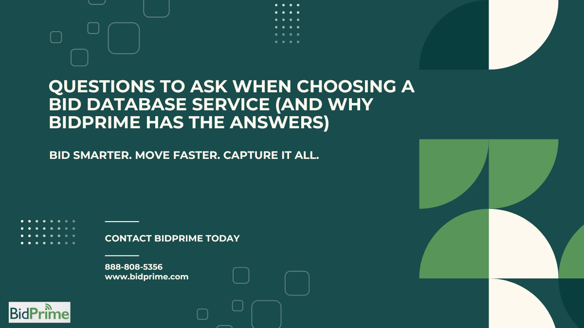Questions to Ask When Choosing a Bid Database Service (And Why BidPrime Has the Answers)