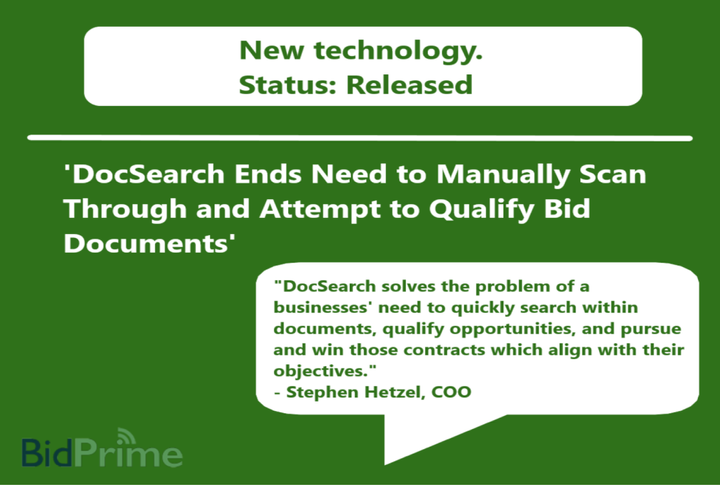 DocSearch Ends Need to Manually Scan Through and Attempt to Qualify Bid Documents